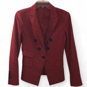 EXPRESS Red Black Button Suit Blazer